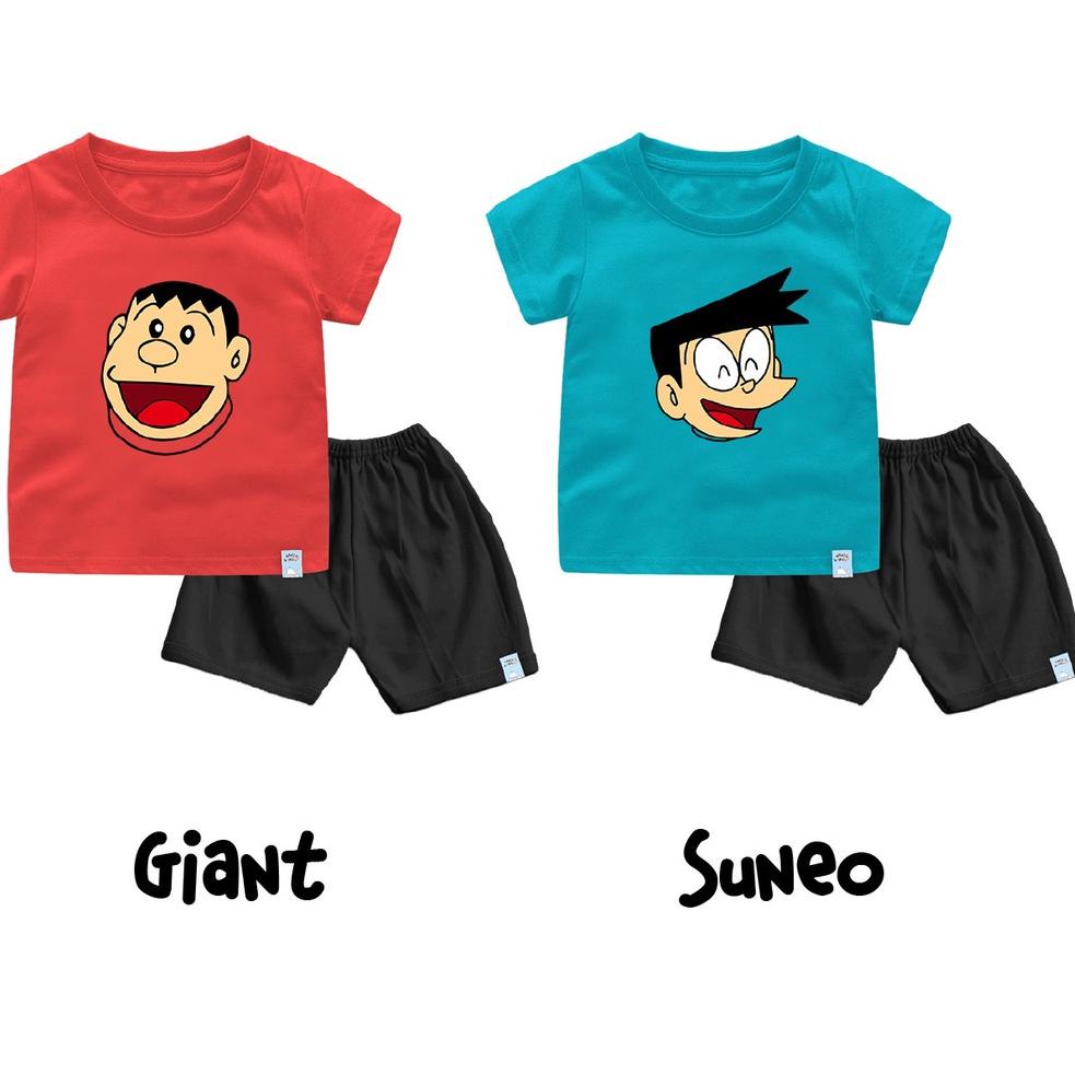 [Product]-Q48Y✉ Setelan kaos Doraemon Nobita Shizuka Giant Suneo Dekisugi Untuk Bayi dan Anak Bahan 