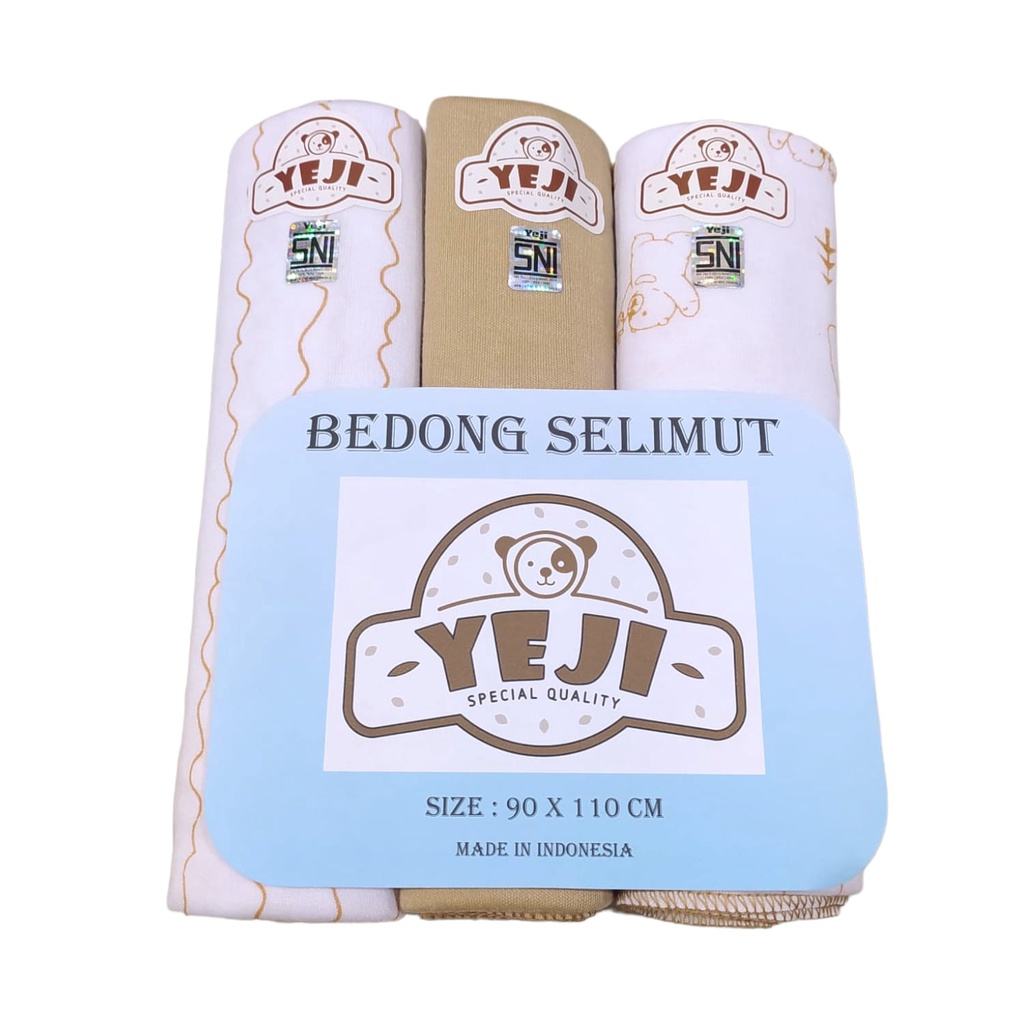 3 pcs Kain Bedong Bayi Newborn SNI Katun Mix Warna Multifungsi