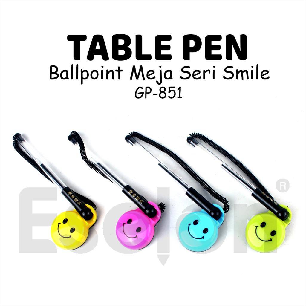 

1pc Pulpen Gel Meja Smile 851 / Desk pen / Pulpen Meja Tempel Spiral