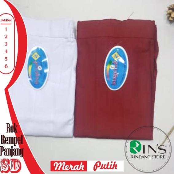 Rok Putih Merah SD Merk "SERAGAM" Rempel Panjang