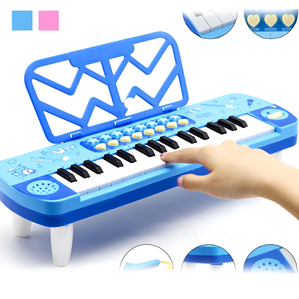 Mainan Anak Piano Mainan Edukasi Anak 37 Key | Laki Laki Perempuan | Cowok | Multi Function Keyboard