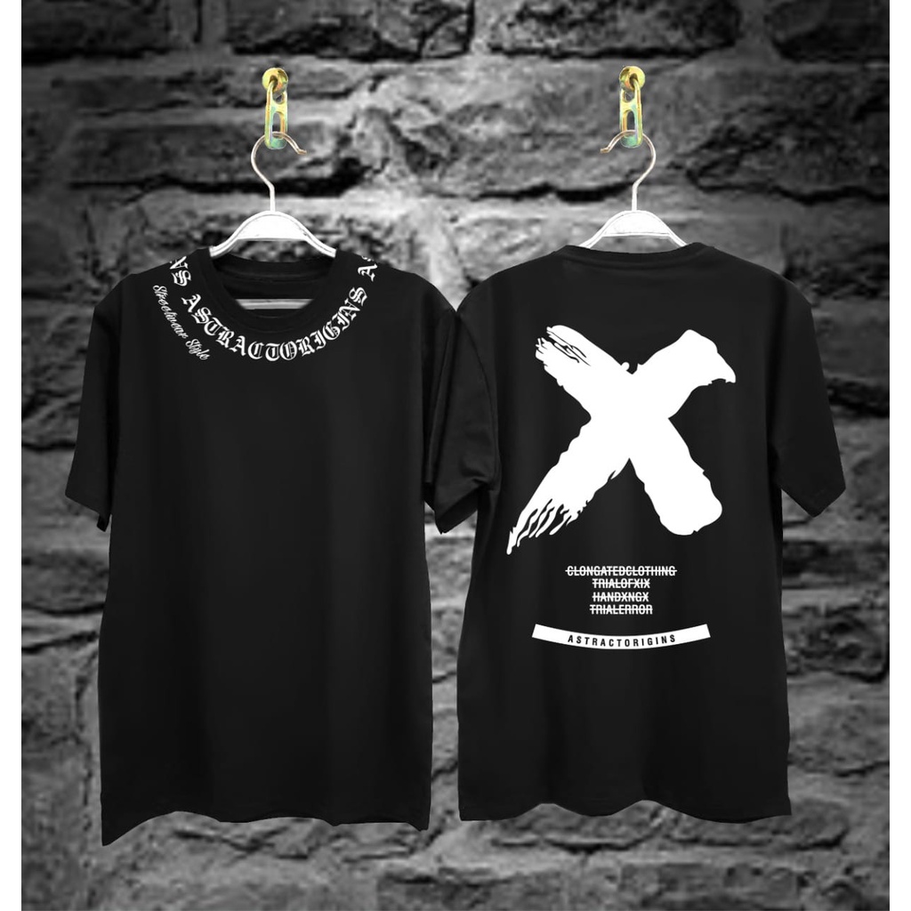 Kaos Tshirt Pria Terbaru Samurai Jepang Abstrak Silang Warna Hitam Distro Lengan Panjang Motif Sablon Bergambar Keren