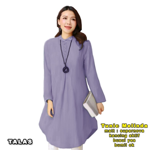 Melinda Tunik - Logo Smile (LS) - Ukuran XL-XXL - Matt Katun Supernova