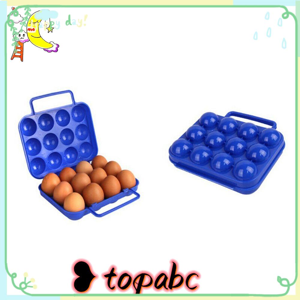 Top6per12kotak Penyimpanan Telur Grid Plastik Lipat Organizer Organizer Case Outdoor Camping Piknik