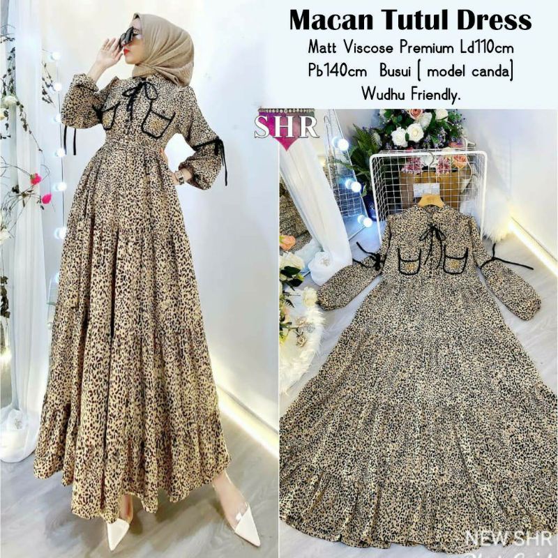 Macan tutul dress macan set gamis leopard rayon viscose premium label