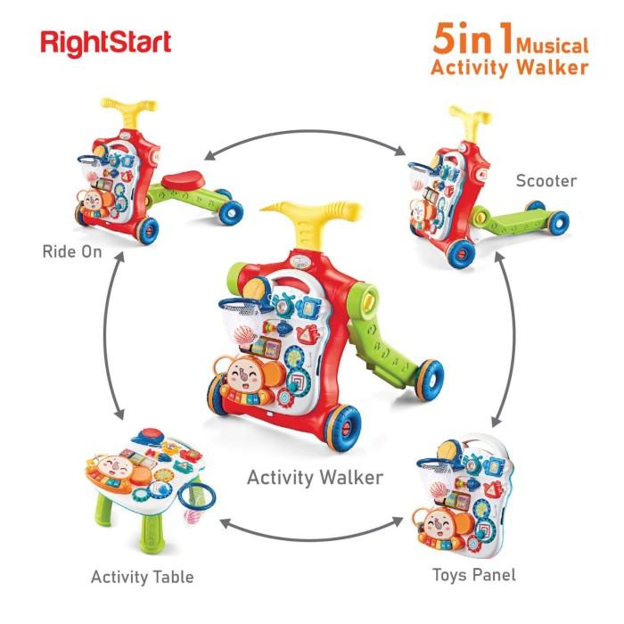 Right Start 5 In 1 Musical Activity Baby Push Walker - Mainan Dorong 073