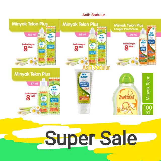 My Baby Minyak Telon Plus 145ml/8jam/6jam/57ml/85ml/90ml/100ml Murahbanget Gosend Bandung Promo