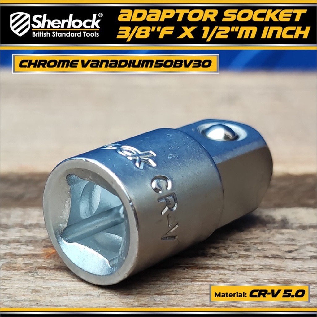 Adaptor Socket 3/8&quot; F x 1/2&quot; M inch Sherlock Sambungan Konversi Socket