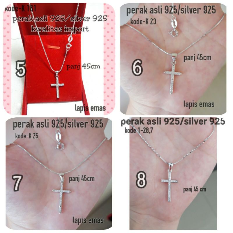 KALUNG SALIP PERAK ASLI 925 LAPIS EMAS/KALUNG SALIB PERAK 925/KALUNG LIONTIN SALIB/KALUNG SALIB SILV
