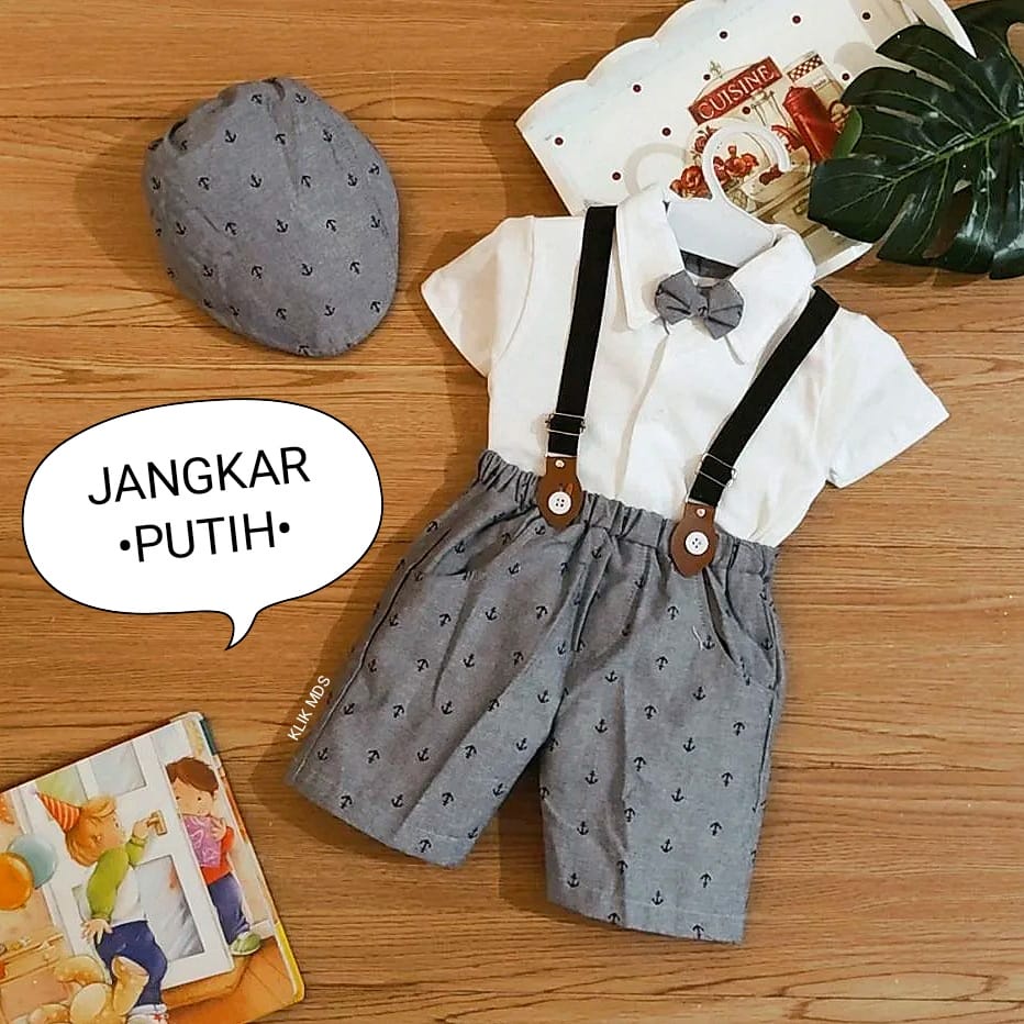 Klik Mds Jumper Baju Anak Laki-laki Motif Suspender Jangkar Free Dasi Dan Topi Ada 3 size