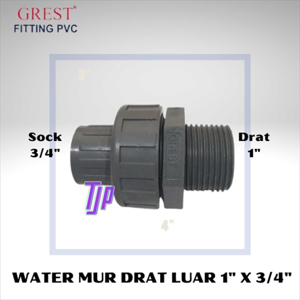GREST WATER MUR DRAT LUAR PVC 1 X 3/4&quot;