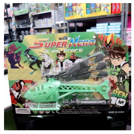 Mainan Helicopter Super Hero Alien Force Helikopter Tarik Tali / catapult heli / ketapel Helikopter Helicopter FD385