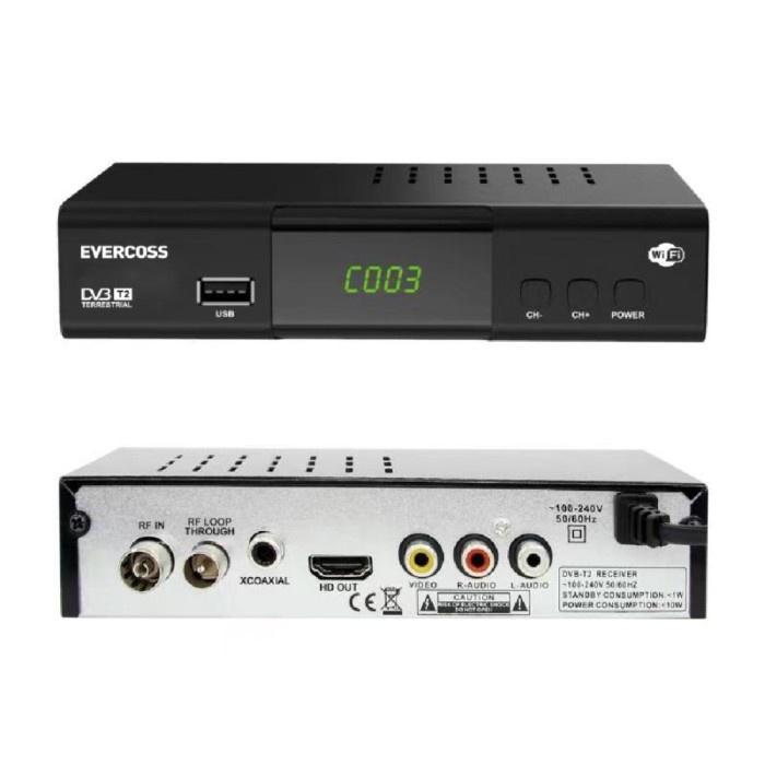 SET TOP BOX EVERCOSS MEGABOX DVB T2 TERRESTRIAL
