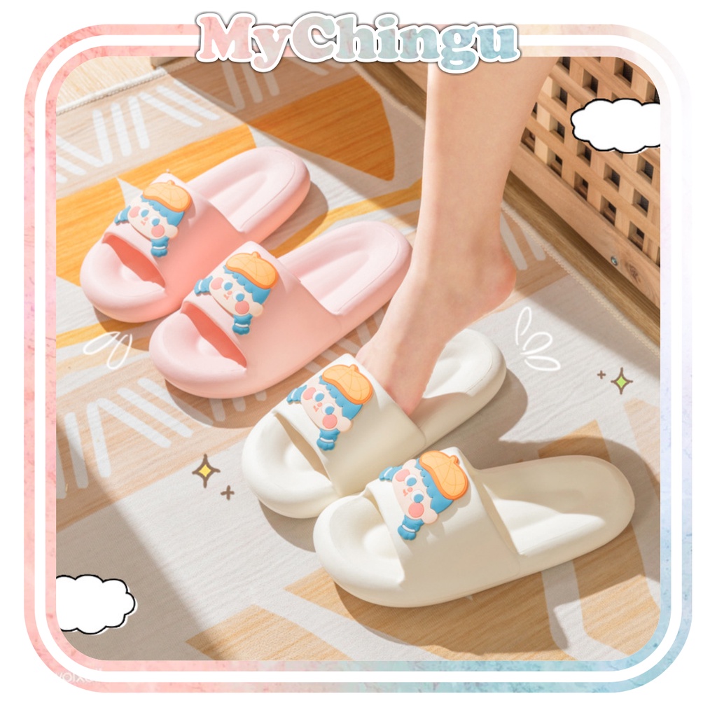 ❀ Chingu ❀ SA019 Sandal Empuk EVA Import Sendal Rumah Motif Girl Cute Fashion Korea Wanita Bahan Rubber Anti Sakit