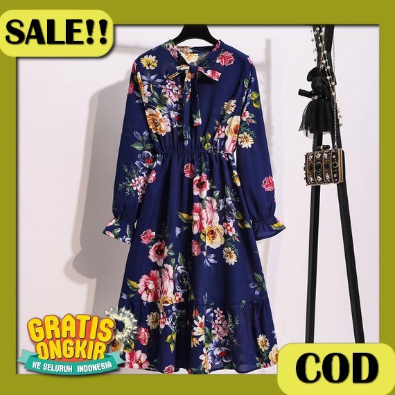 Baju Dress Pesta Natal Wanita Remaja Dewasa Korea Murah Kekinian Terbaru 2020 Dress Yuna Bahan Bruka