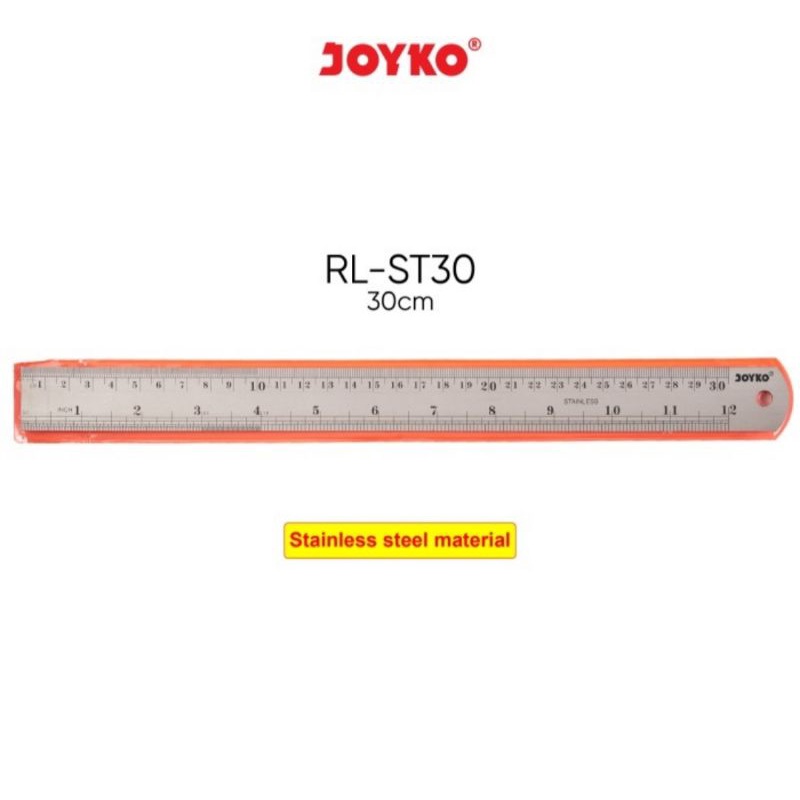 

Penggaris Baja 30 Cm Joyko Stainless Steel Ruler RL-ST30