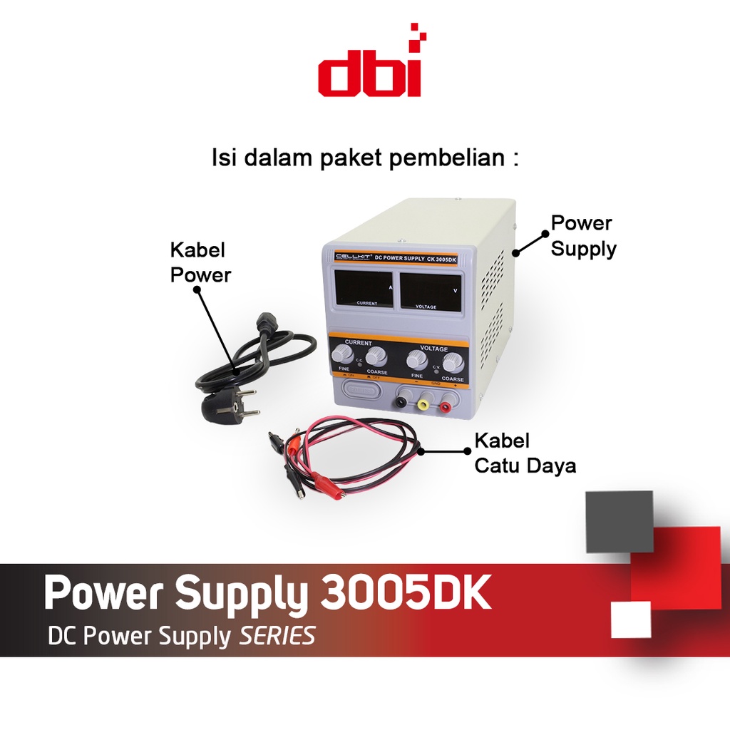 DC Power Supply + Kabel 30V5A Digital CELLKIT 3005DK