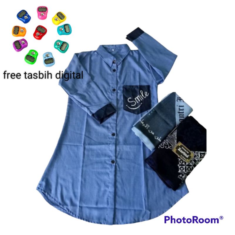 paket santri putri /baju sarung aqil krudung/paket hemat/paket santriwati murah