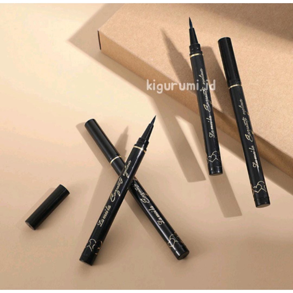 LAMEILA Eyeliner Mata Black Gold PINK UNGU Tahan Air Waterproof