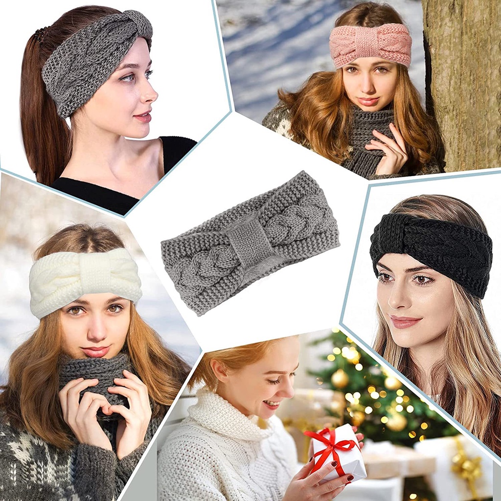 BV.ID BD993 Bandana Fashion Korea Pita Rajut Wool Kepang Head Band Wanita Bando Rajut Lebar Import