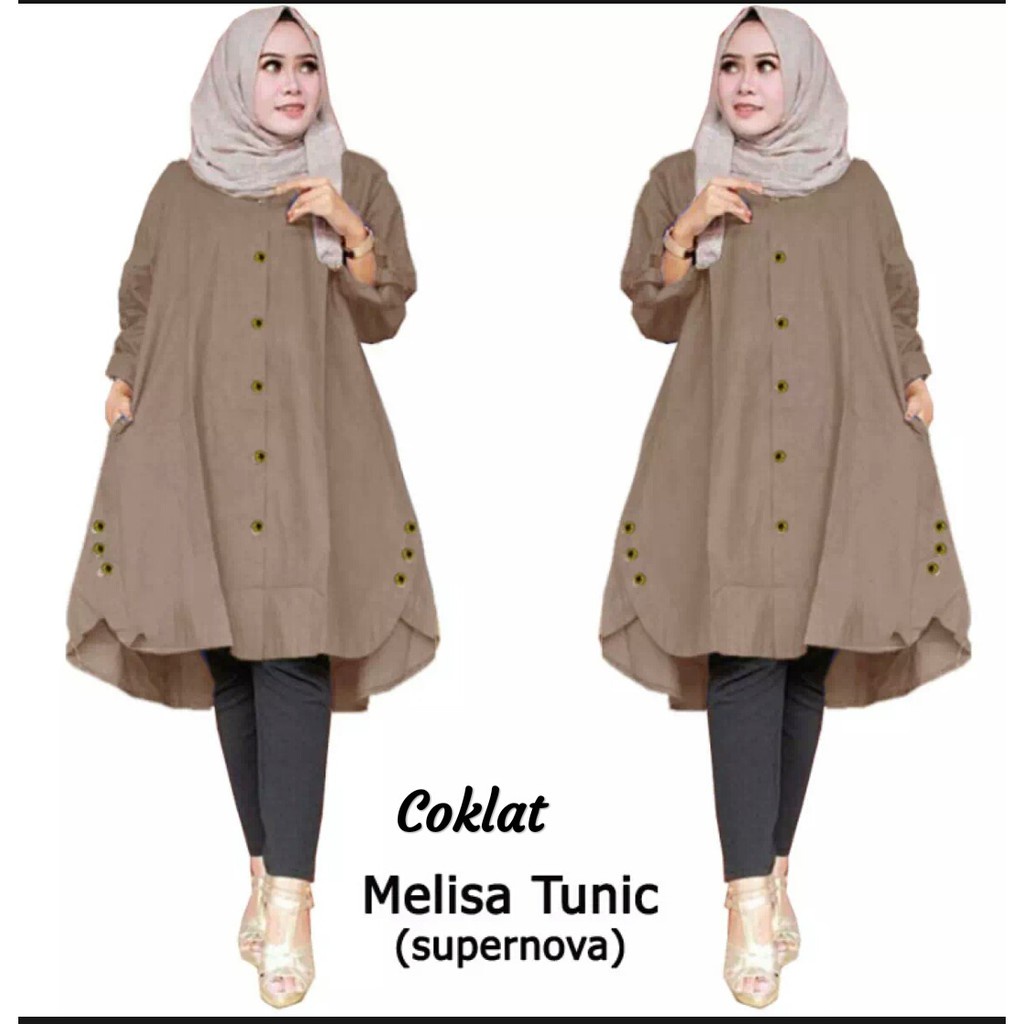 PIK - Melisa Tunik Jumbo XL, XXL, 3XL  / Tunik Wanita Jumbo / Kemeja Wanita Jumbo/ BAJU JUMBO