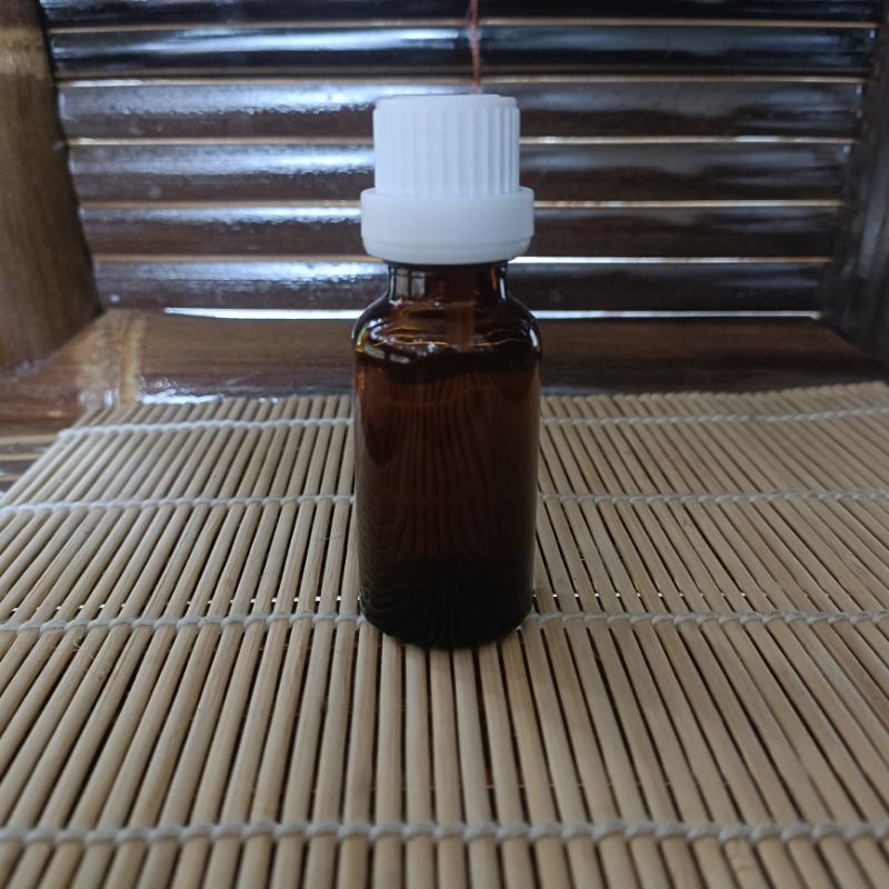 Botol kaca 20ml tutup filler tetes segel / essential oil / droper sealed -20ml amber tebal