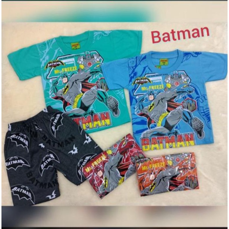 SETELAN ANAK KARAKTER ONEPIECE/ SETELAN ANAK BATMAN/SETELAN ANAK STUMBLE GUYS USIA 1-10THN