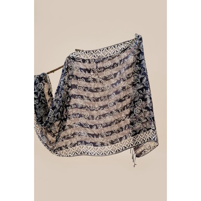 Syal Batik Sutra Blue 01