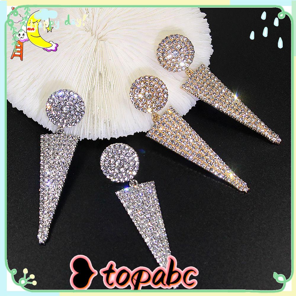 Top Drop Menjuntai Anting Hadiah Wanita Pernikahan Anting Besar Zirkon