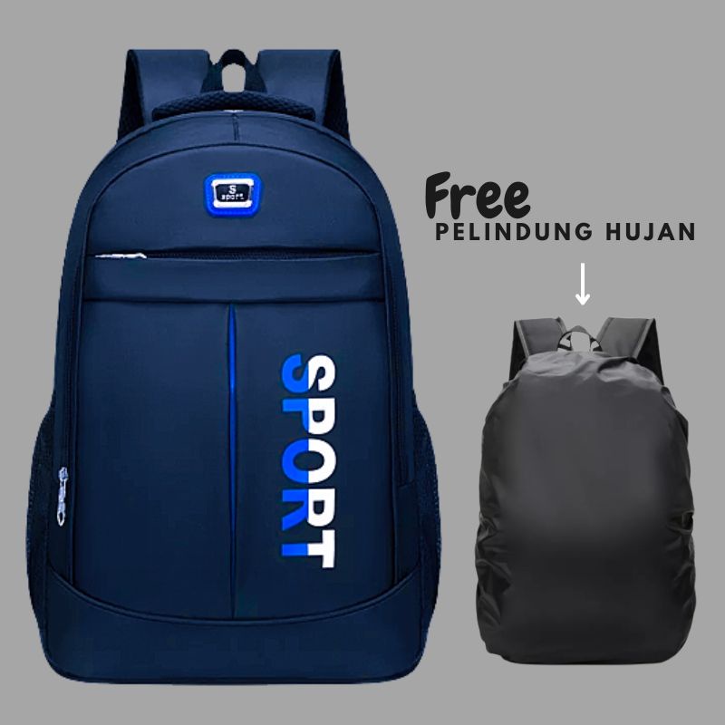 Tas Ransel Kualiti Sport Backpack Terbaru Unisex Free Pelindung Hujan/Tas Pria ZB RDN 069 Distro Raindoz Bandung Ransel Punggung Backpack Cowok Keren Sek BRAN NB-Tp BJ