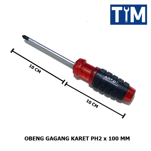 Obeng Gagang Karet Plus Minus 4 INCH ( 100 MM ) - Harga Sepasang