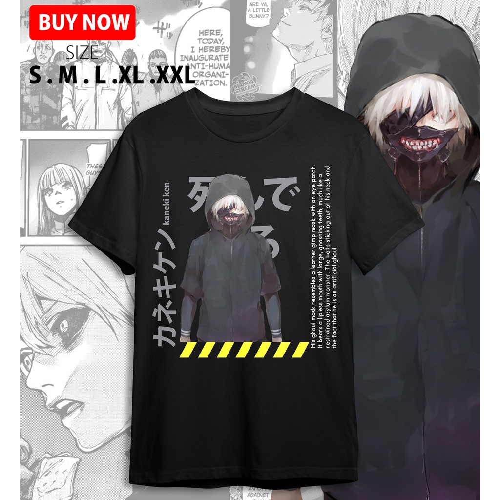 Kaos Anime Tokyo Ghoul | Kaneki Ken | Juuzou Suzuya | Touka Kirishima Baju Pria &amp; Wanita Bahan Katun Cotton Combed 30s Premium