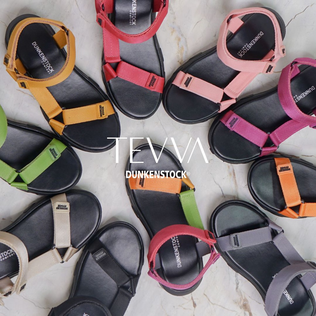 Dunkenstock TEVVA Sandal Gunung Wanita sandal flat tali sepatu sandal wanita terbaru