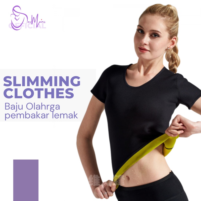 Kaos Olahraga Baju Pembakar Lemak Hot Shaper Cloth Baju Pelangsing Perut Kaos Senam