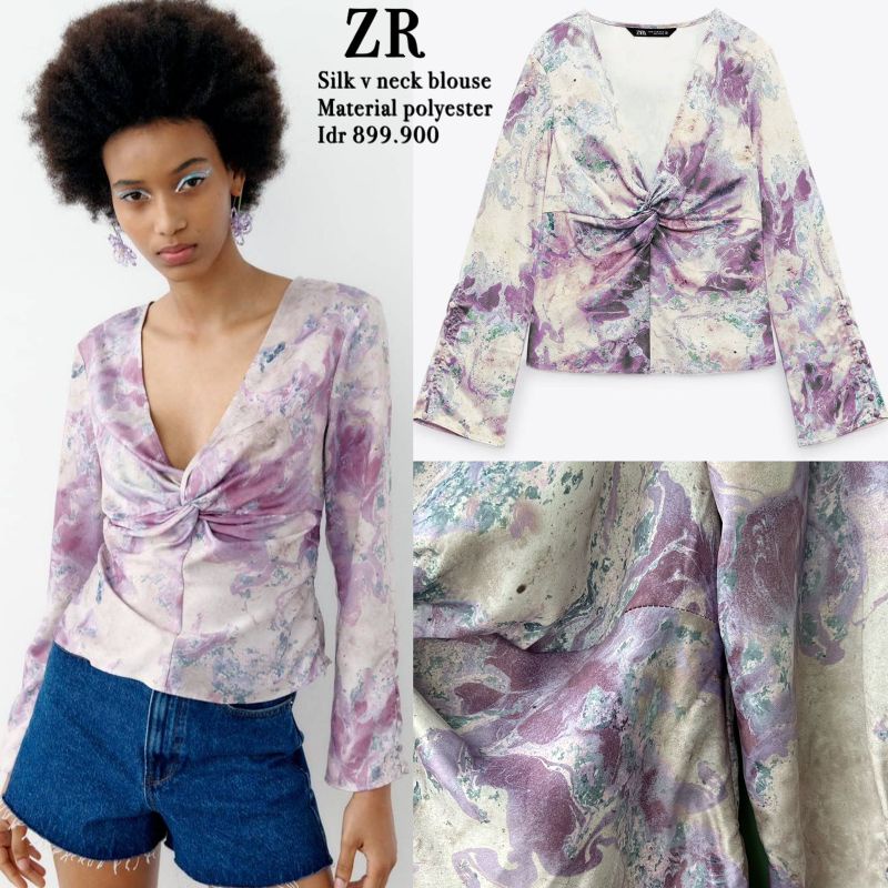 Zr Silk v neck blouse