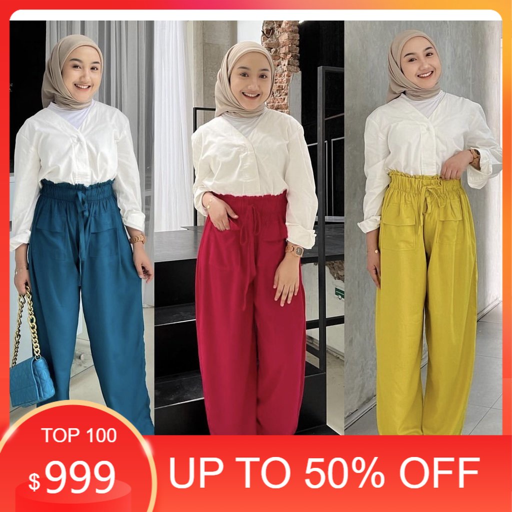 kulot wanita/ celana kullot wanita Luna pants kulot highwaits