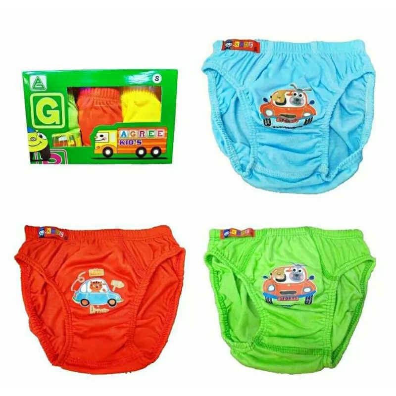 (3 pcs ) CD Celana Dalam Anak Laki-Laki Agree Kids AK 020 Kartun Carakter | CD Agree Kids