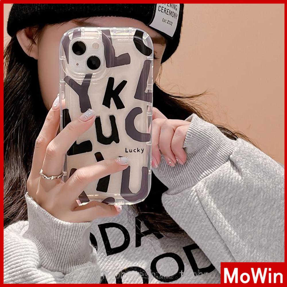 For iPhone 14 Pro Max iPhone Case Clear Case TPU Soft Case Airbag Reinforced Shockproof Simple Letters Compatible with iPhone 13 Pro Max iPhone 12 Pro Max 11 7Plus 8Plus 6Plus XR