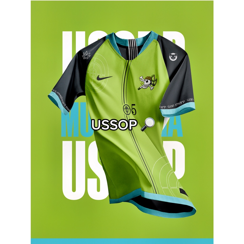 JERSEY ANIME JERSEY MUGIWARA X NIKE JERSEY BOLA JERSEY ANIME WANOKUNI USSOP JERSEY ONE PIECE art 8