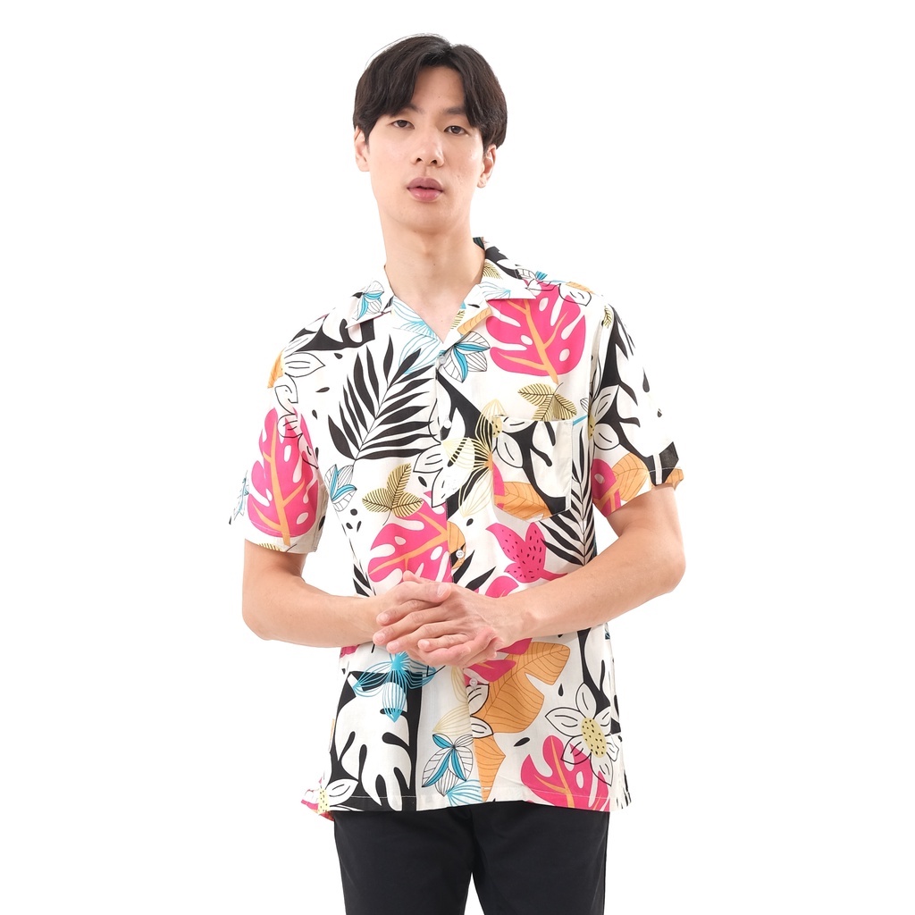 SANVANINA Kemeja Hawaiian Unisex - Sakura Casual Shirt E-2023