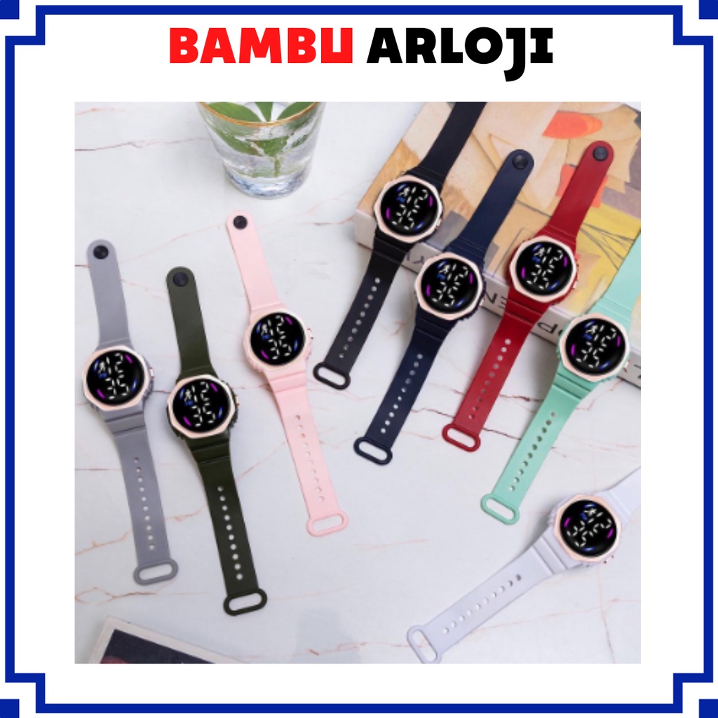 [BAJ] Jam Tangan LED CASE ROSE Digital Pria Wanita Rubber Electronic Fashion Model Smartwatch Couple Anak Remaja Import Premium RM004