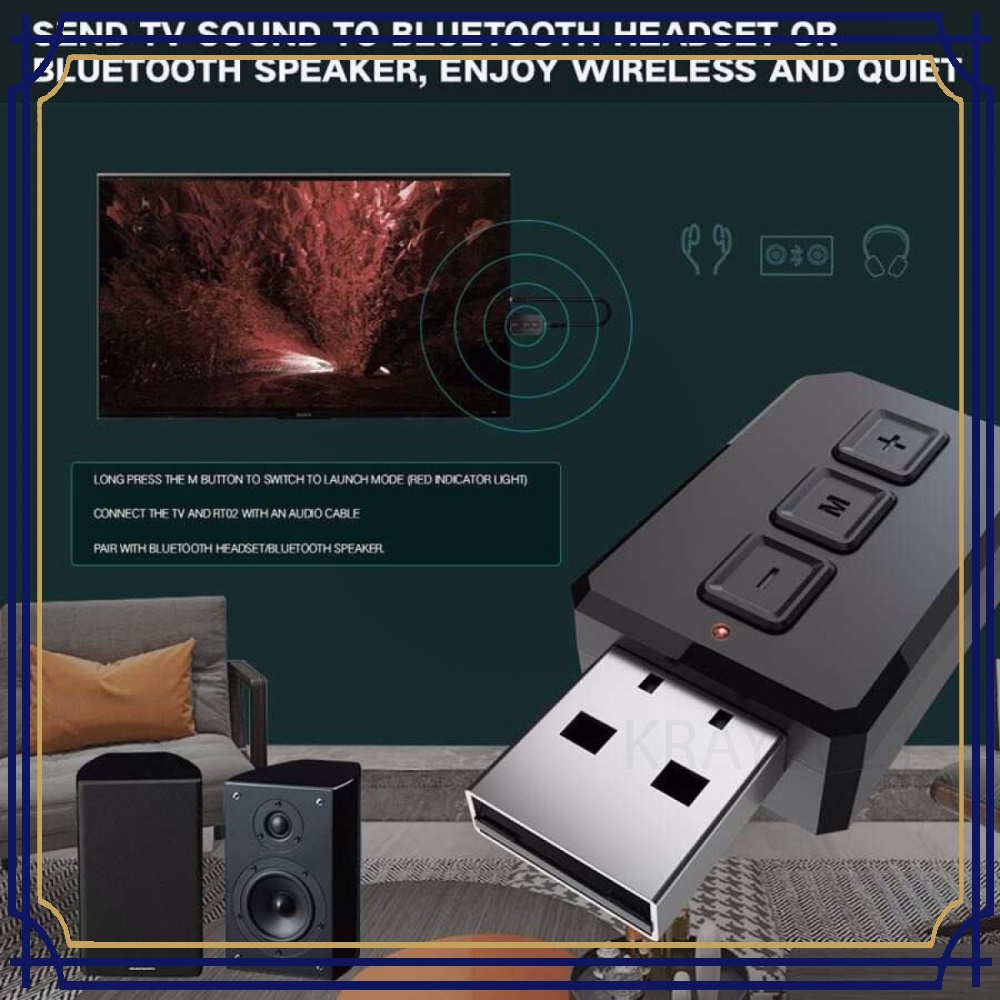 USB Bluetooth 5.0 Transmitter Receiver Audio Adapter -CB047