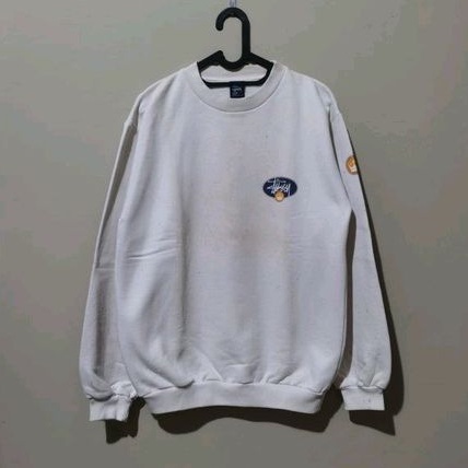 Crewneck Stussy White Vintage 90s