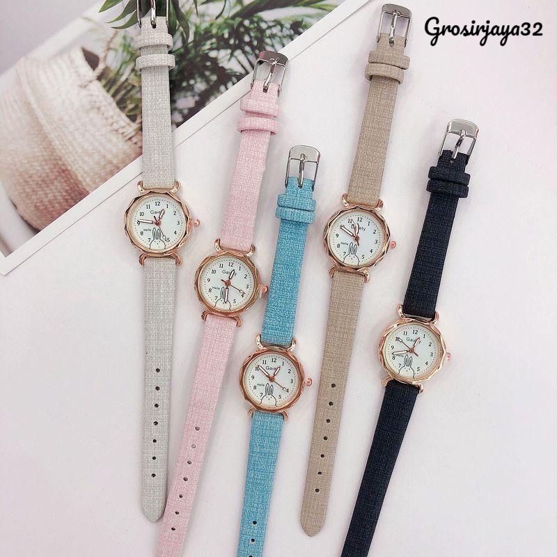 Jam tangan wanita analog Jasmine Motif Kelinci Kalep sintesis Jam tangan Fashion terkini