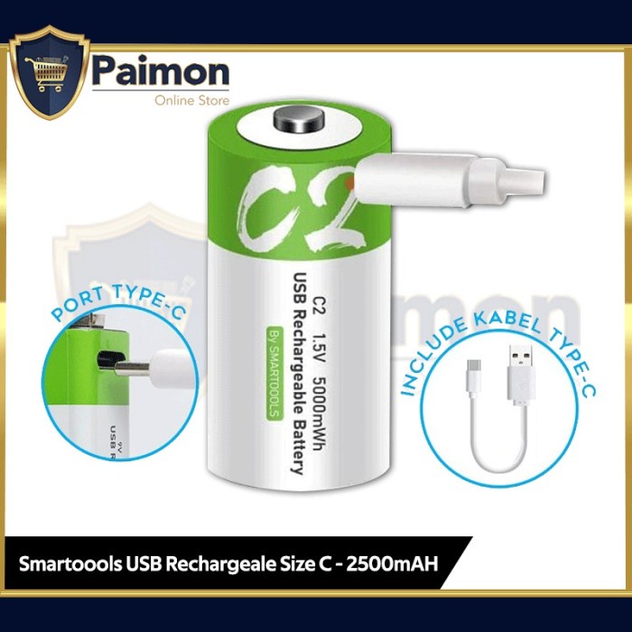 BATERAI C SEDAMG 2500 MAH BATERAI CHARGE ISI ULANG C LR14 SEDANG