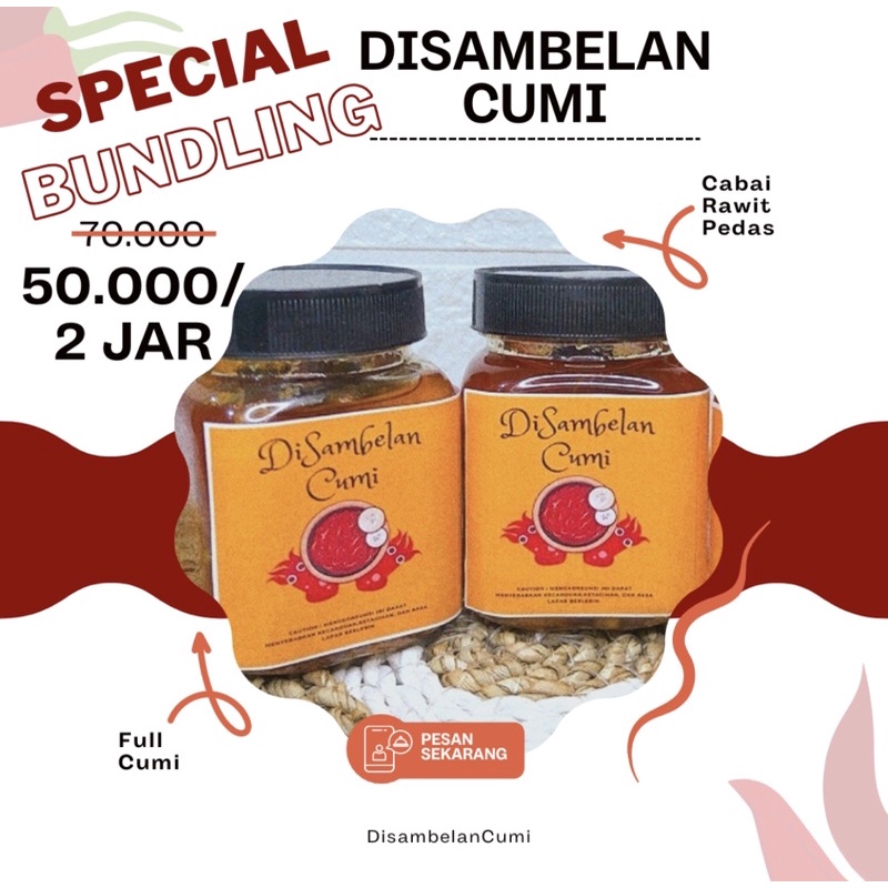 

Disambelan Cumi Special Bundling 2 Jar | Sambal Cumi Kemasan botol 200ml | Full Cumi