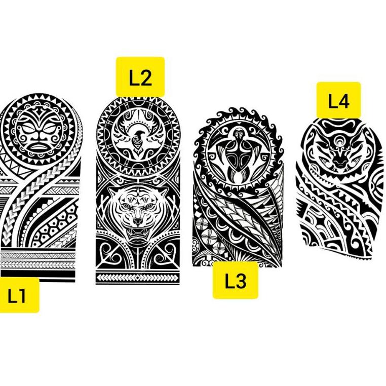 E(3I») Tato Temporer Tato Tribal Tato simple Tato pria Tato setengah lengan Stiker Tato Minimalis - 