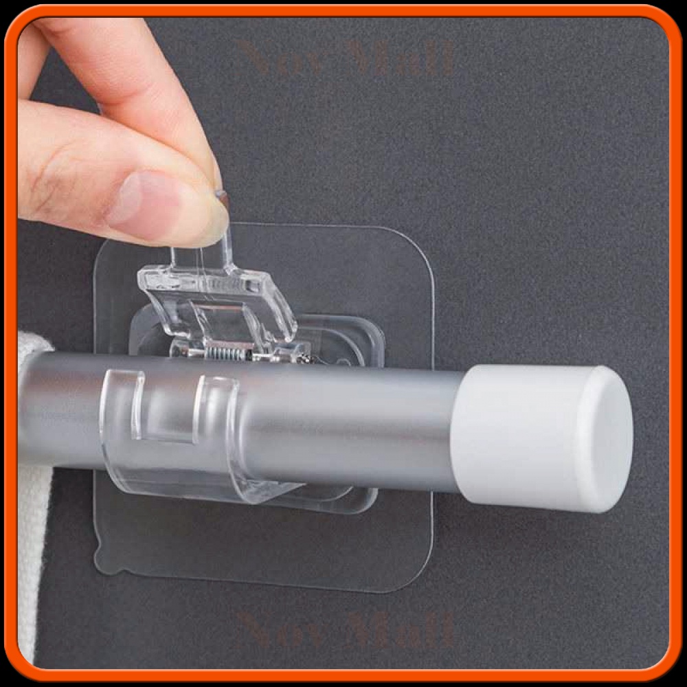 Clamp Gantungan Adhesive Wall Hanger Curtain Rod 2 PCS -ST757