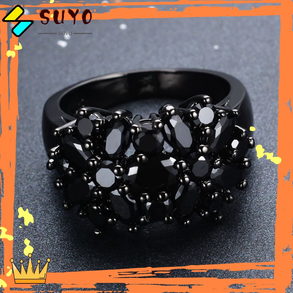 Suyo Cincin Pernikahan Fashion Border Oval