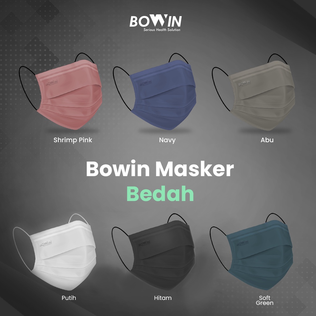 Bowin Masker Medis / Masker Bedah Surgical BFE PFE 99% (KEMENKES RI AKL / AKD)